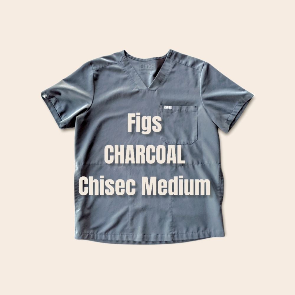 Figs Charcoal Scrubs Top Men Medium